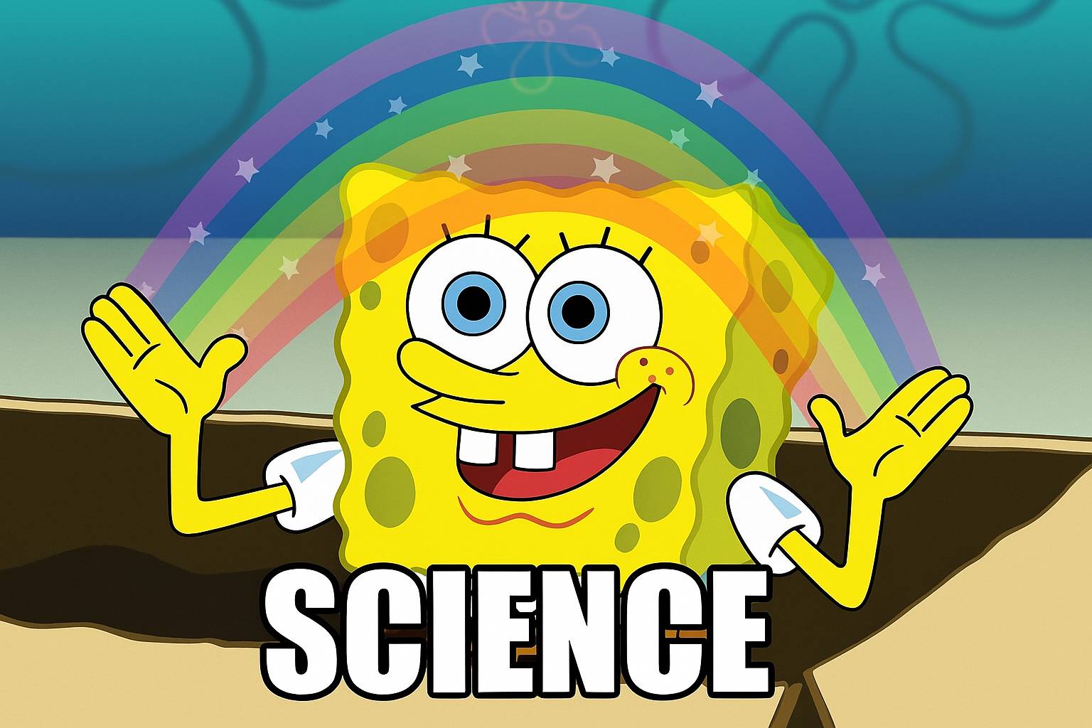 Spongebob promoting Science.