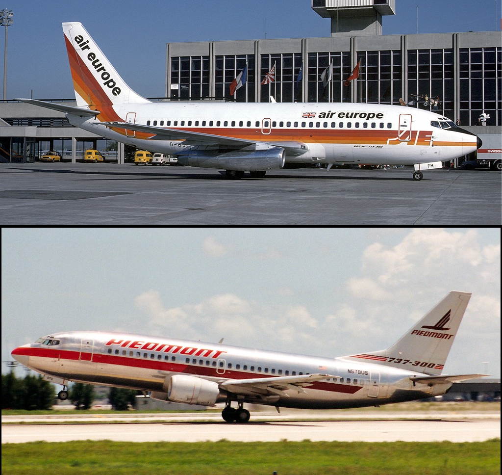 Comparaison de la position des moteurs sur un 737 de 1970 et d’un 737 de 1990.